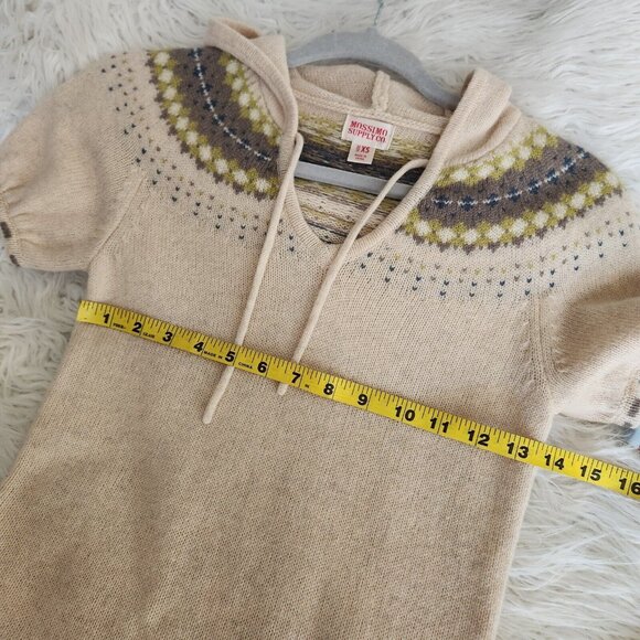 Vtg Y2K MOSSIMO Womens XS Lambs Wool Blend Knit Hooded Sweater NWT Deadstock - Picture 9 of 14